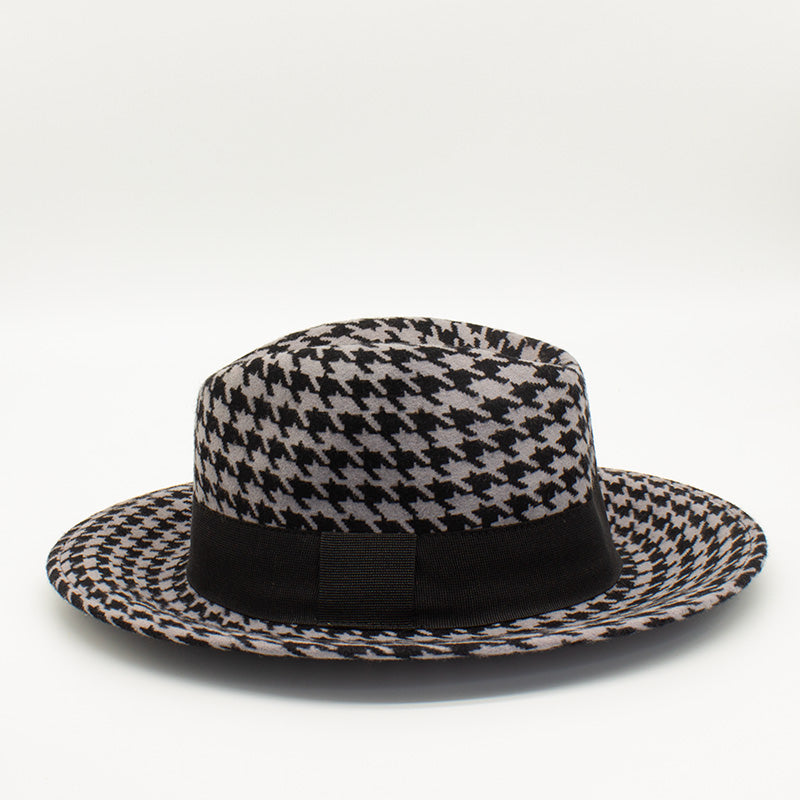 Cappello Donna casual stampa pied de poule Grigio