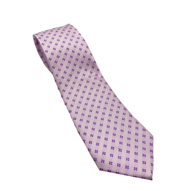 Cravatta in tessuto a fantasia rosa e viola