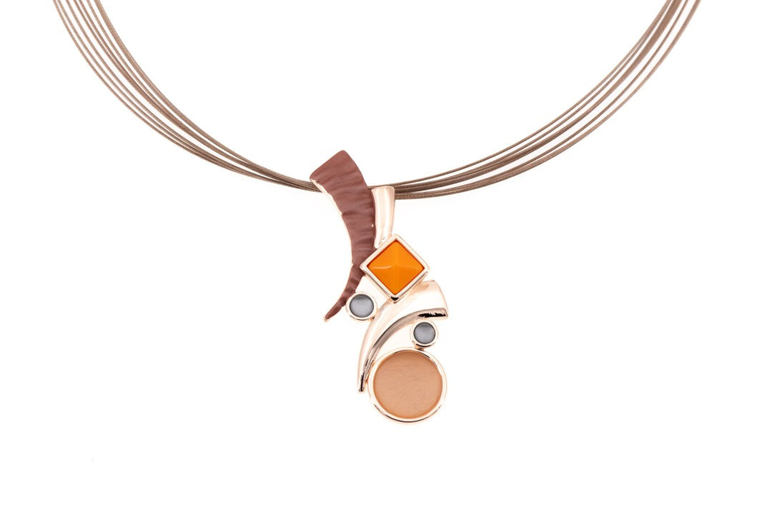 Orange comma necklace