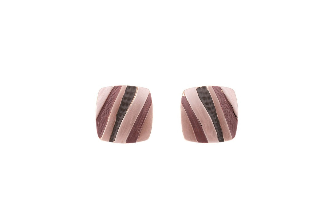 Pink Waves Square Earrings
