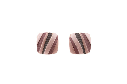 Pink Waves Square Earrings