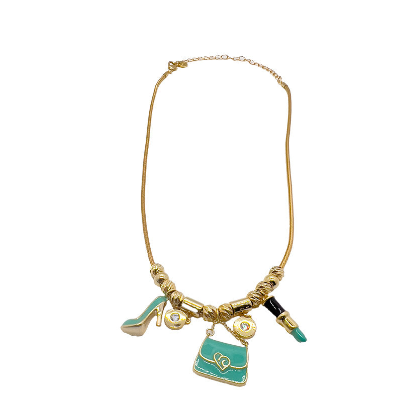 Collana Charms Verde Acqua
