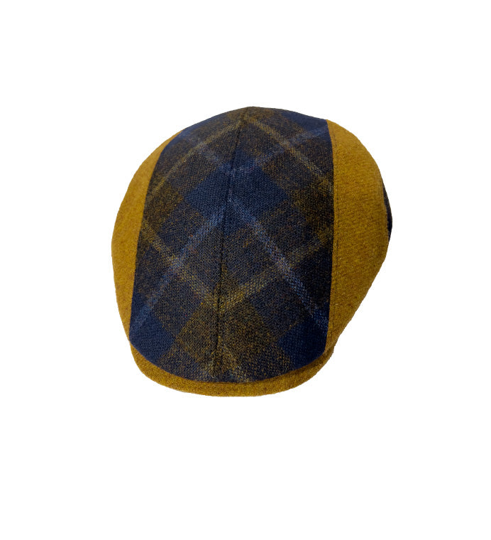 English Coppola in Blue and Ochre Virgin Wool