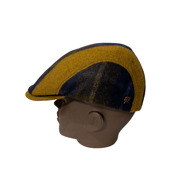 English Coppola in Blue and Ochre Virgin Wool