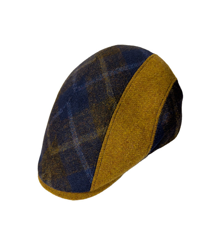 English Coppola in Blue and Ochre Virgin Wool