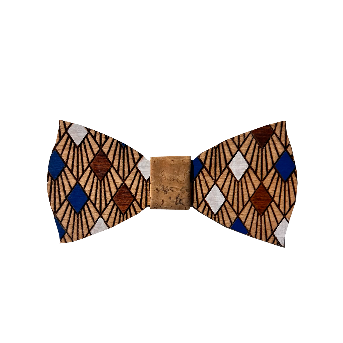 Yin and yang wooden bow tie