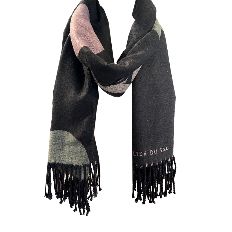 Sciarpa donna elegante bicolore con frange