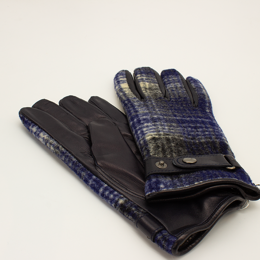 Guanti Uomo harris tweed e pelle