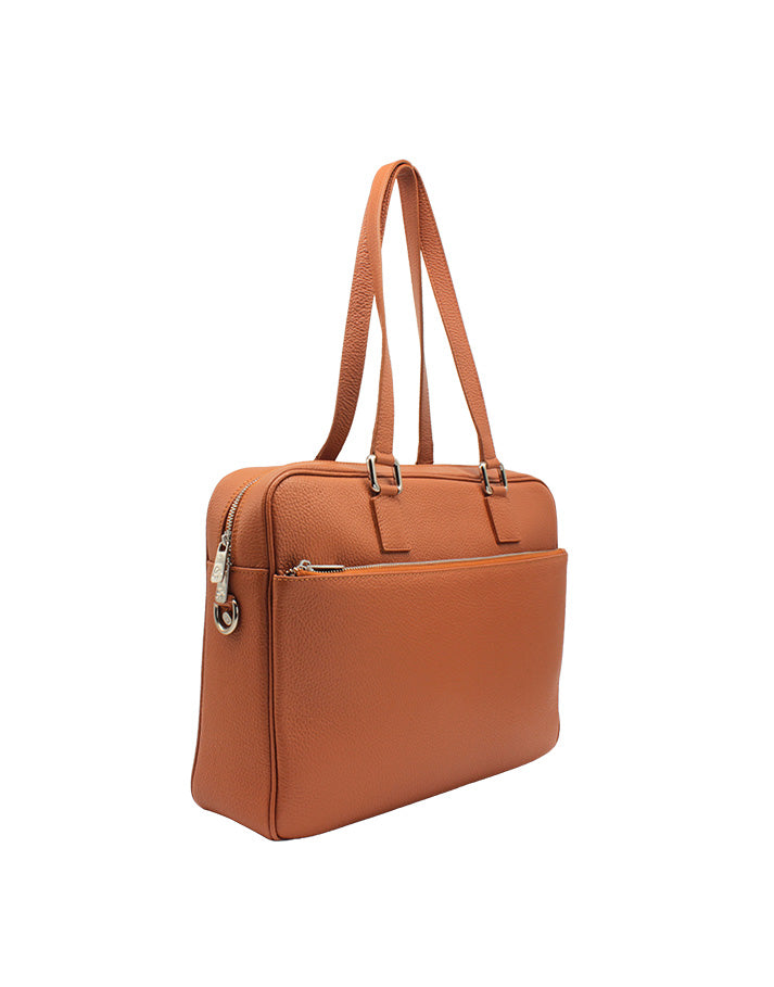 Borsa da lavoro donna in pelle martellata cuoio - Tentazioni Verona