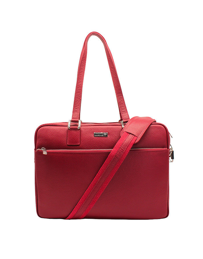 Borsa da lavoro donna in pelle martellata rosso - Tentazioni Verona