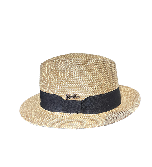 Cappello  in Paglia Intrecciata con Nastro Nero Grosgrain - Tentazioni Verona