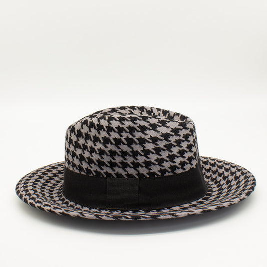 Cappello Donna casual stampa pied de poule Grigio