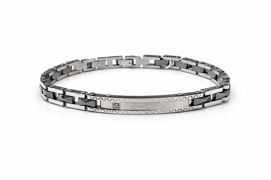 Bracciale Uomo Acciaio e Ceramica - Tentazioni Verona