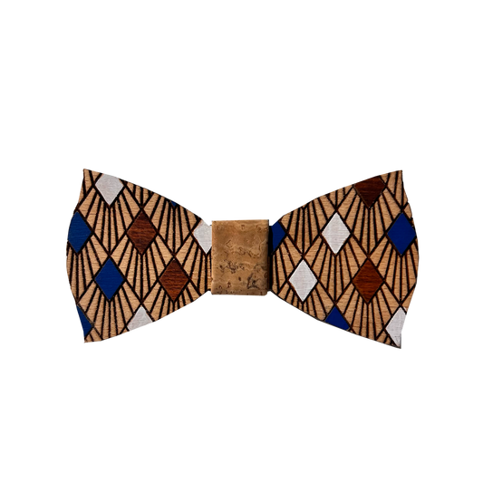 Yin and yang wooden bow tie