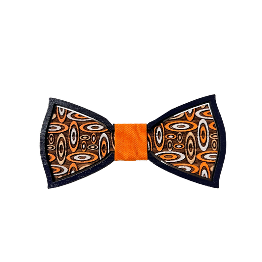 Yin and yang wooden bow tie