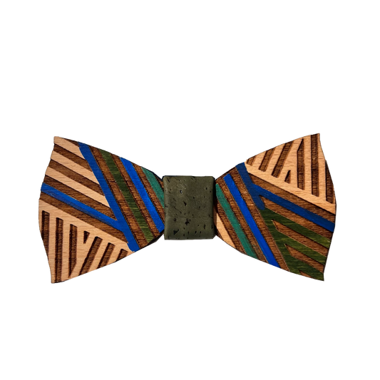 Yin and yang wooden bow tie