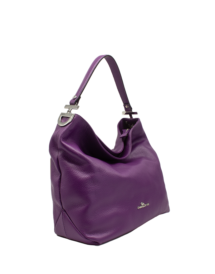 Borsa-hobo-pelle-martellata-viola-charlotte