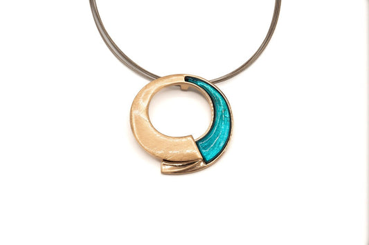 Collana cerchio aperto turchese