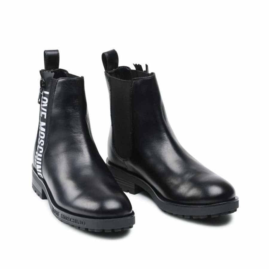 Love Moschino stivaletto con zip in pelle nero - Tentazioni Verona