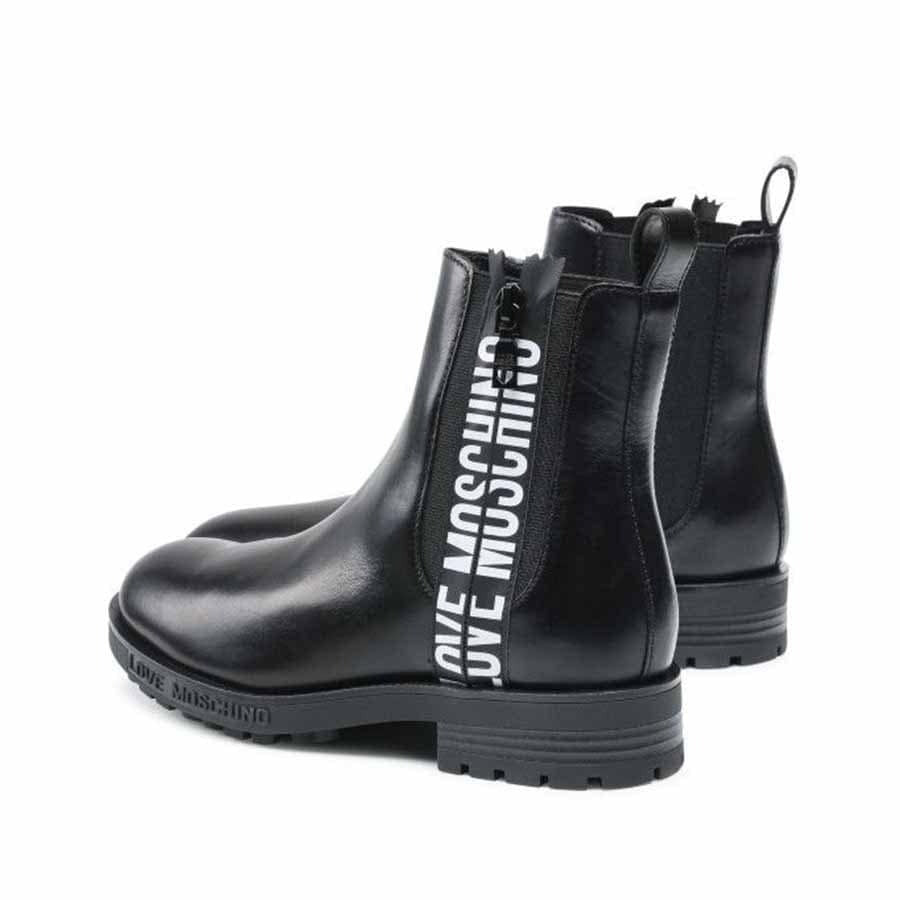 Love Moschino stivaletto con zip in pelle nero - Tentazioni Verona