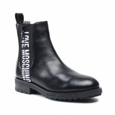 Love Moschino stivaletto con zip in pelle nero - Tentazioni Verona