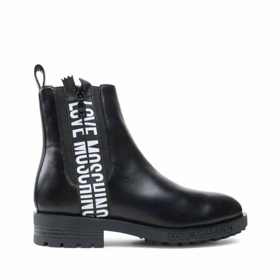 Love Moschino stivaletto con zip in pelle nero - Tentazioni Verona