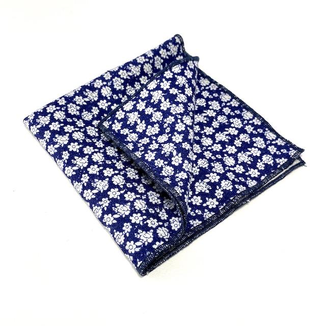 Pochette da Taschino in Seta Grezza Stampata Blu - TENTAZIONI